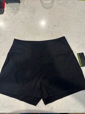 Black Women's High-Rise Athletic Shorts